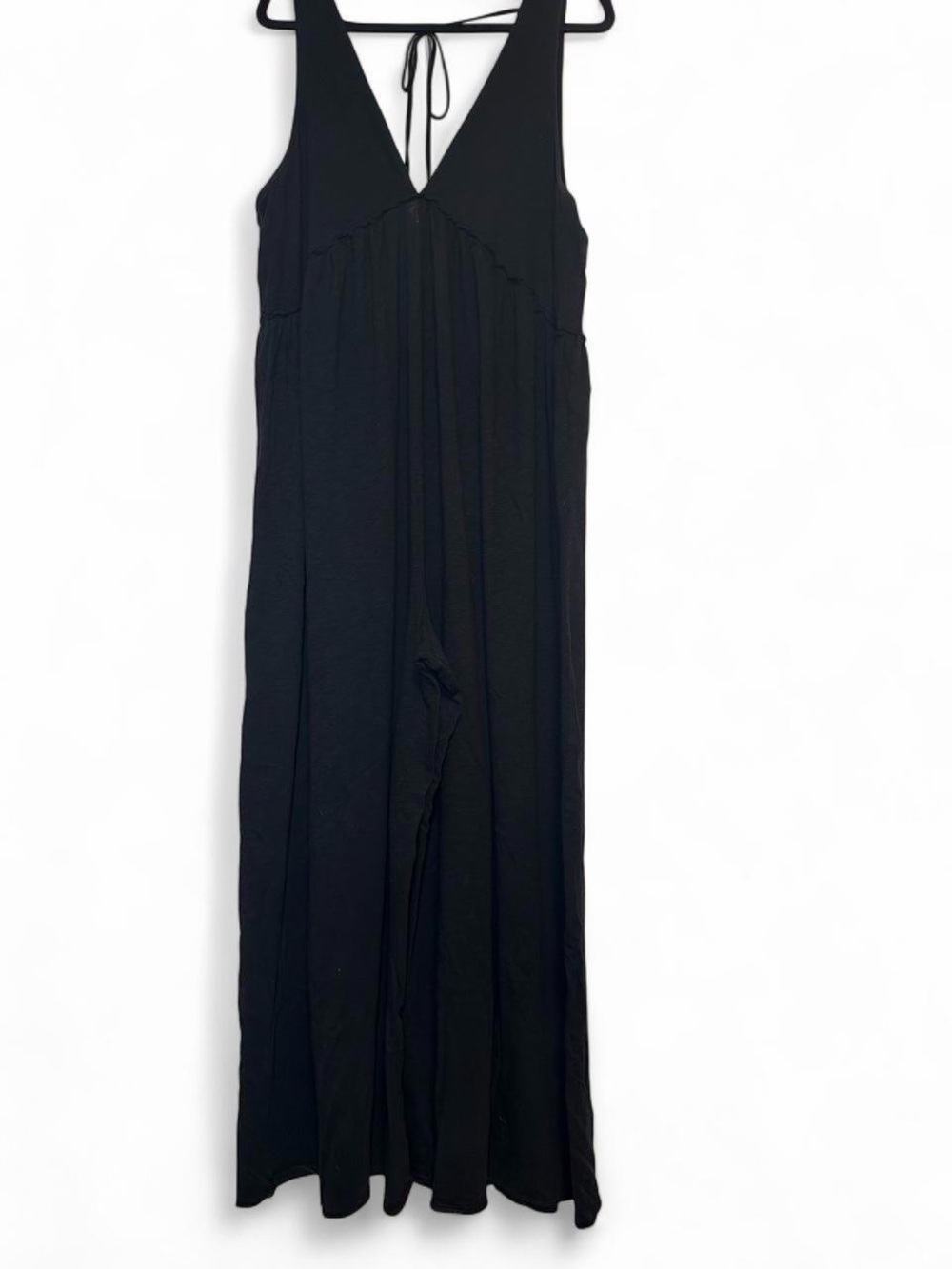 American Eagle Black V-Neck Wide-Leg Jumpsuit | XL | EUC